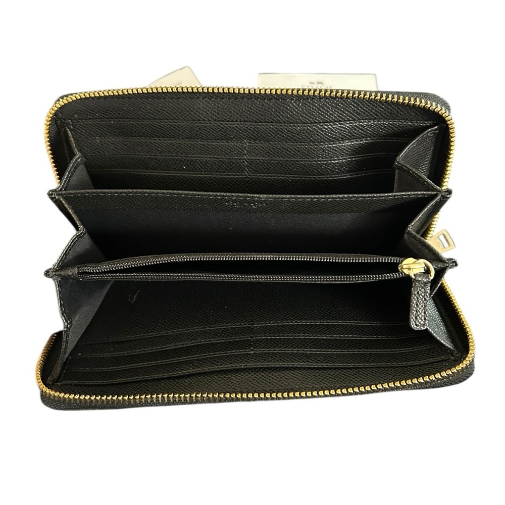 NWT Coach Signature PVC and Leather Accordion Zip Around Wallet in Brown & Black - Picture 4 of 7